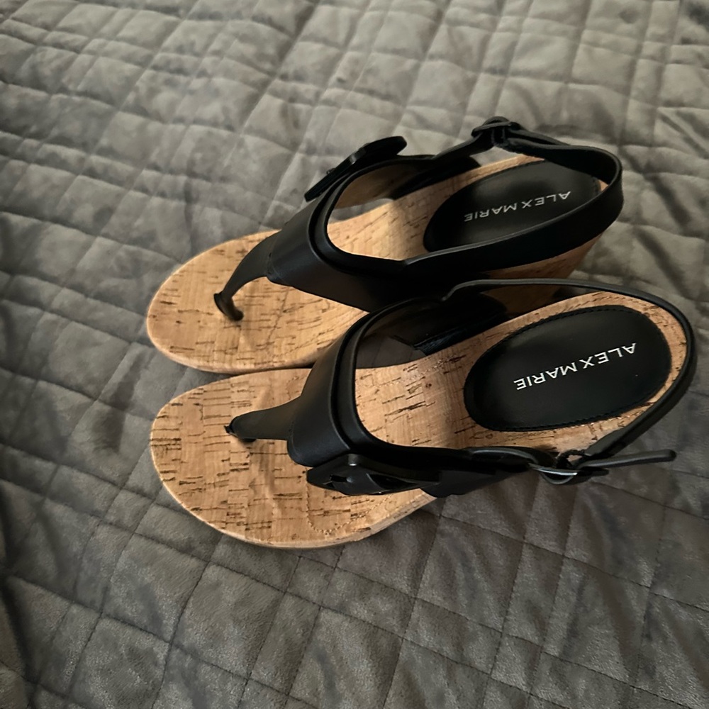 Alex Marie leather thong wedges